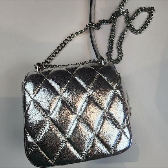 Kate Spade New Silver Crossbody Bag Lunar Light  Micro Purse Concerts Bag - Picture 6 of 13